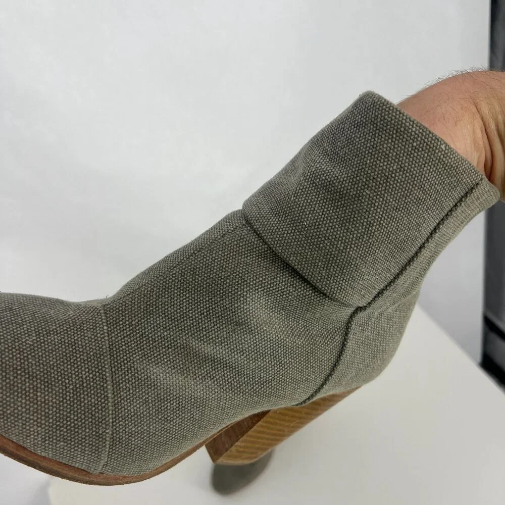 rag & bone Olive Green Canvas Ankle Booties
